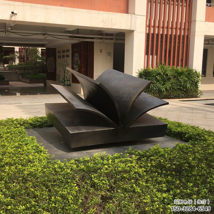 銅書本雕塑優選，小區擺件，公共銅書本雕塑生產商