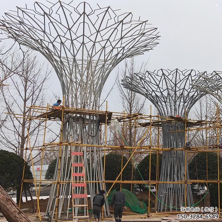 烤漆遮陽(yáng)樹雕塑制造商，室外軟裝，鏤空遮陽(yáng)樹雕塑制作