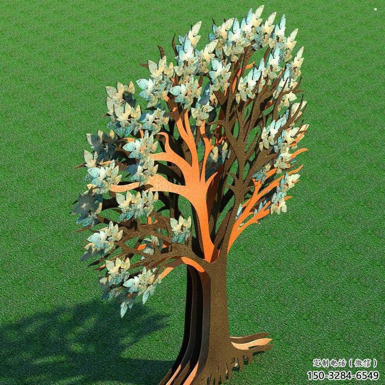 傘樹雕塑供給，景區雕塑，抽象鏤空傘樹雕塑優選