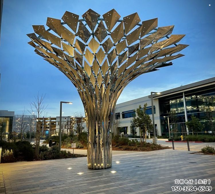 傘樹雕塑制作選用，景區案例，植物景觀雕塑制造商