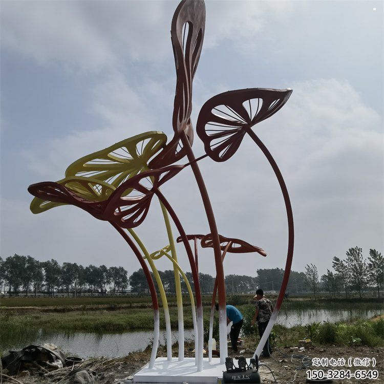 芭蕉葉雕塑常用，景觀概念，不銹鋼芭蕉葉雕塑生產