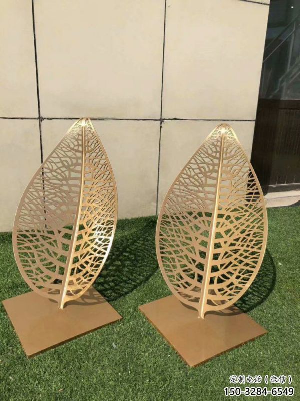 鏤空樹葉雕塑制造，小區(qū)雕塑，景觀鐵藝樹葉雕塑點(diǎn)擊