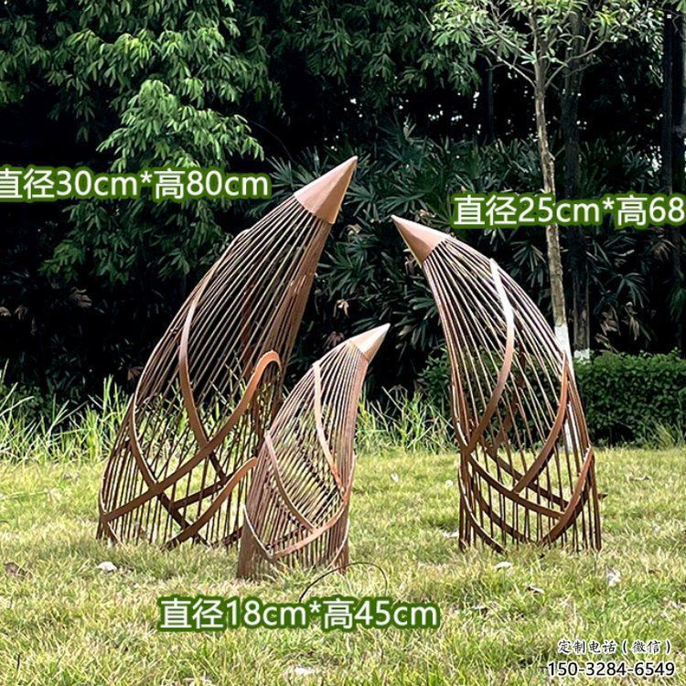 鏤空竹筍雕塑批發，廣場系列，不銹鋼竹筍雕塑優選