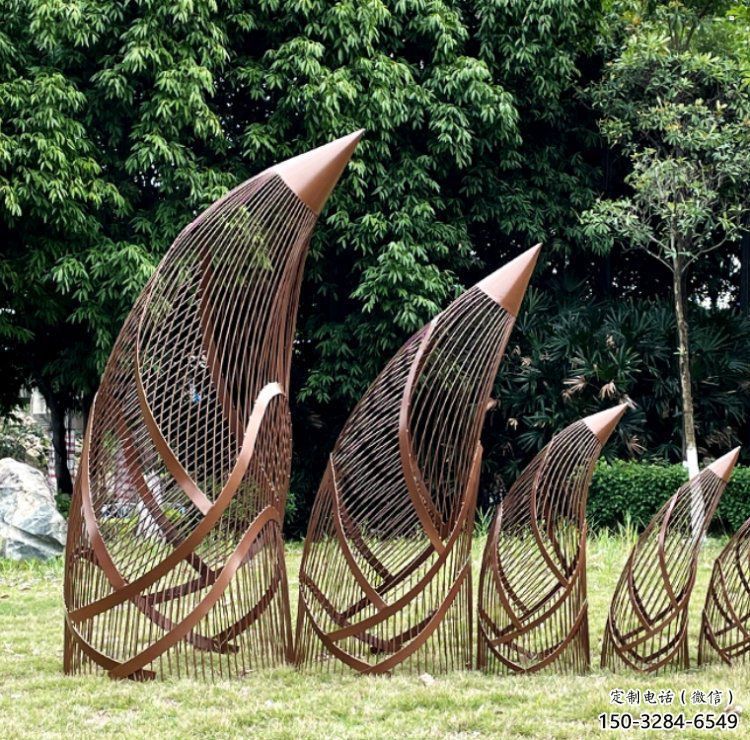 竹筍雕塑訂做，彩鋼制作，不銹鋼鏤空竹筍雕塑訂做