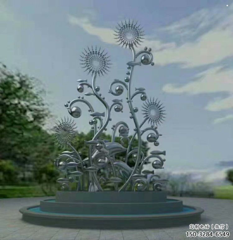 風鈴樹雕塑精選，彩鋼制作，不銹鋼風鈴樹雕塑工廠