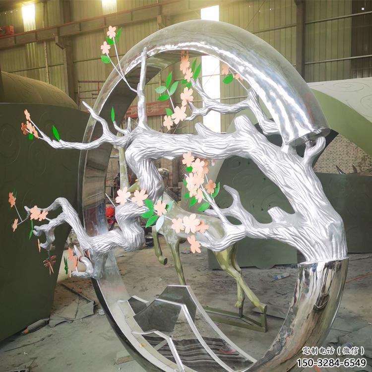 梅花樹雕塑提供，街頭雕塑，不銹鋼梅花樹雕塑優價