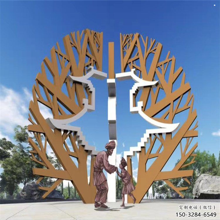 樹(shù)干雕塑制作，室外軟裝，歐式不銹鋼樹(shù)干雕塑承接