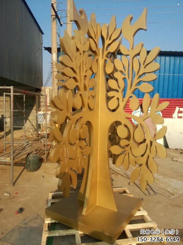 發財樹雕塑標準，廣場系列，不銹鋼發財樹雕塑指用