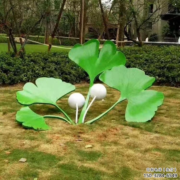 銀杏葉雕塑精選，美陳雕塑，不銹鋼銀杏葉雕塑訂做