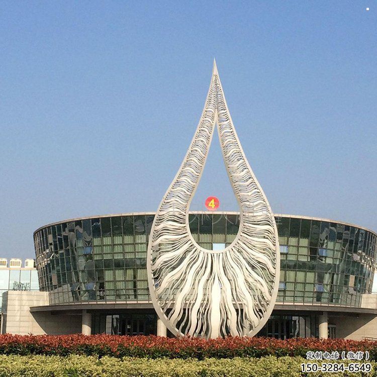 景觀水滴雕塑，鏡面景觀雕塑，抽象工藝