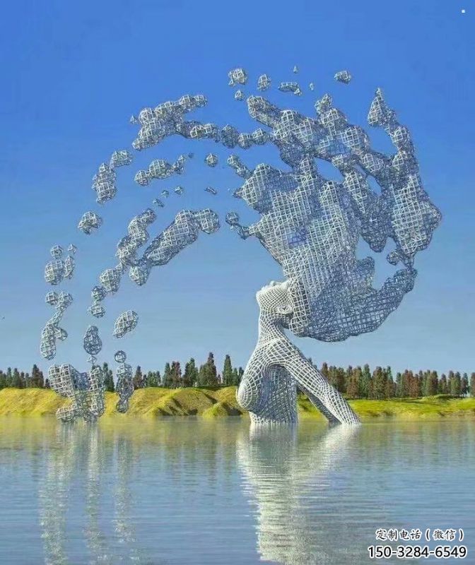 抽象鏤空人物雕塑展品，小區(qū)雕塑，鐵藝人物雕塑制作精選