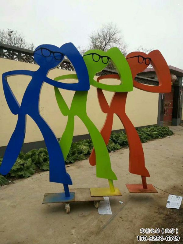 抽象體育雕塑觀賞型，露天雕塑，鋼結構鐵藝人物雕塑訂做