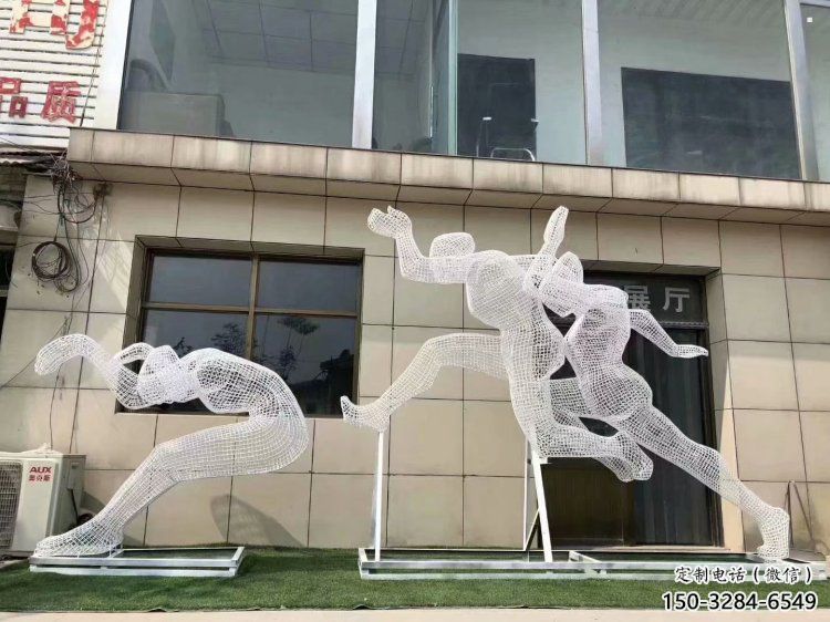 鏤空運動員雕塑生產，廣場雕塑，鐵藝體育人物雕塑展品