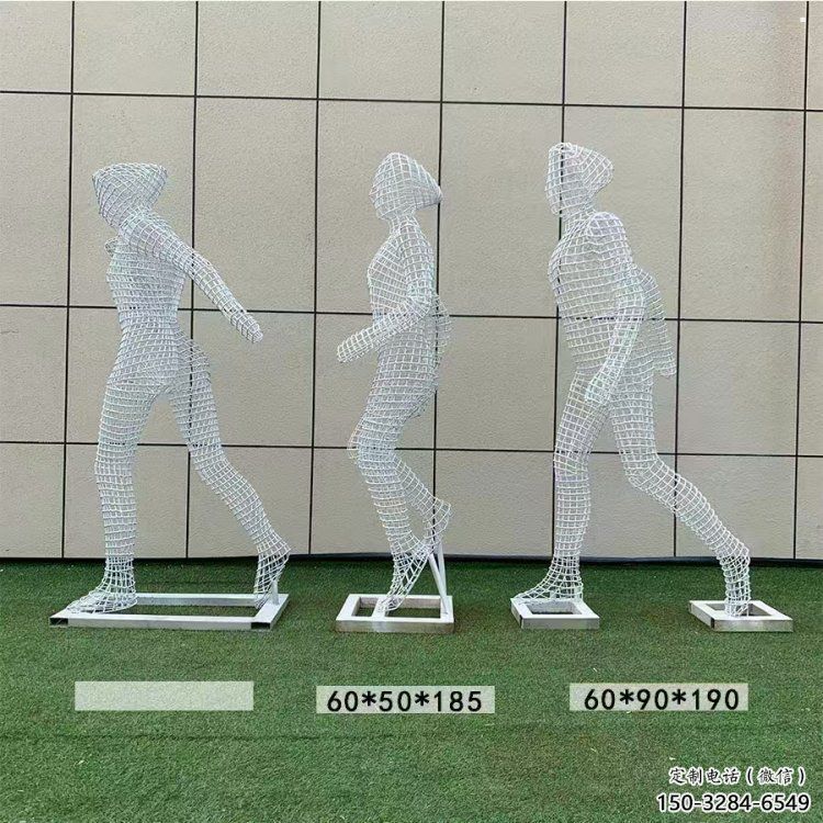 體育人物雕塑供求，景觀雕塑，鏤空鐵藝人物雕塑優選