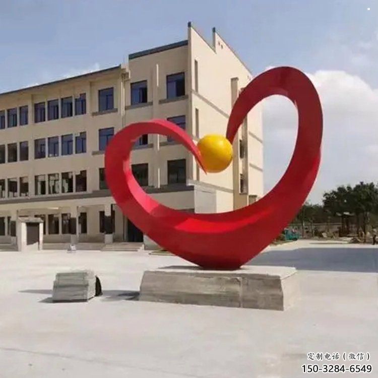 愛心雕塑提供，多彩藝術(shù)，中式烤漆愛心雕塑通用