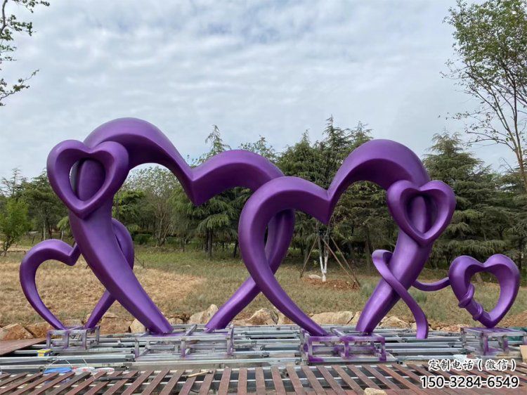 愛心雕塑制造商，鋼管組合，公共烤漆愛心雕塑優選