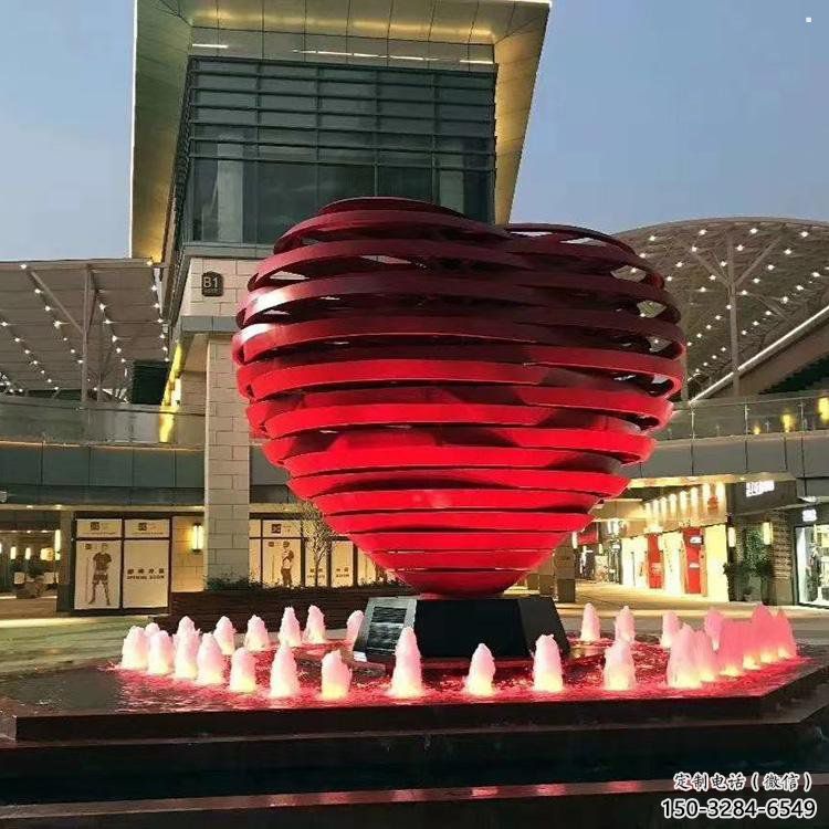 心形球雕塑常用，鋼管組合，不銹鋼烤漆心形球雕塑定價(jià)