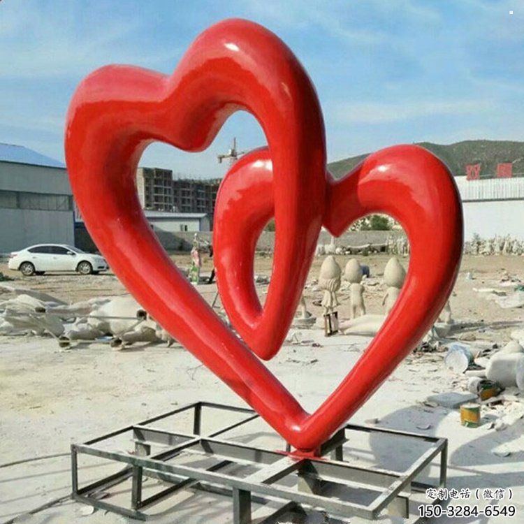 雙心雕塑優(yōu)選，城市裝飾，展示不銹鋼雙心雕塑定做