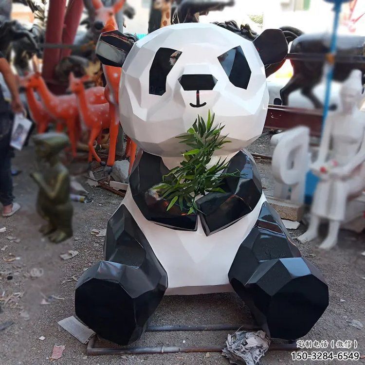 大型熊貓雕塑常用，戶外擺放，仿真熊貓雕塑展示