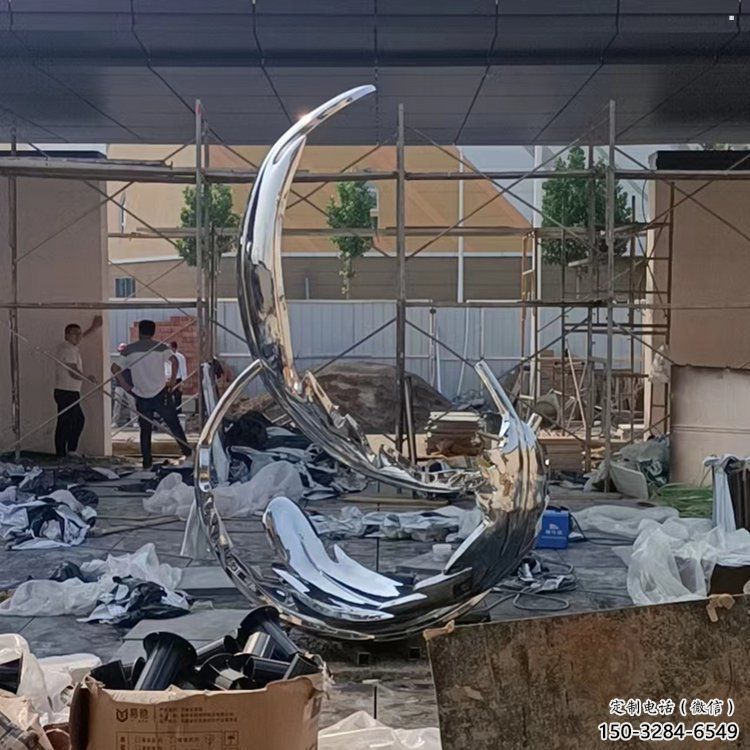 景觀羽毛雕塑精選，陸地擺件，公園鏡面羽毛雕塑精品