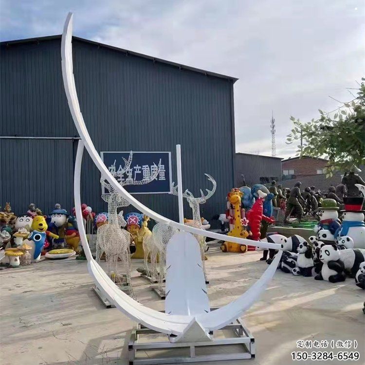 廣場羽毛雕塑批發，廣場系列，烤漆羽毛雕塑定價