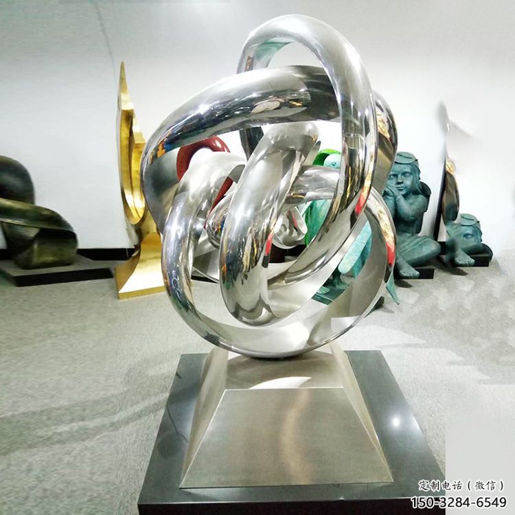 雙環雕塑選定，美陳雕塑，現代不銹鋼雙環雕塑優選