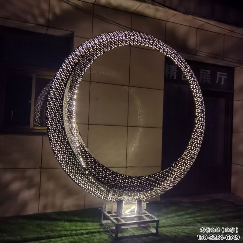 圓環(huán)雕塑通用，街道標識，燈光圓環(huán)雕塑承接