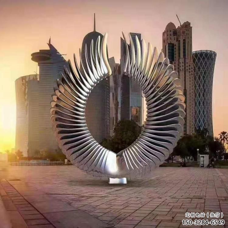 紀念圓環雕塑生產，廣場雕塑，不銹鋼圓環雕塑展品