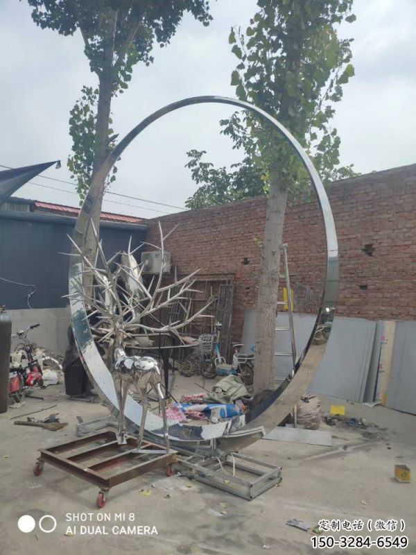 圓環雕塑優選，城市裝飾，展示不銹鋼圓環雕塑定做