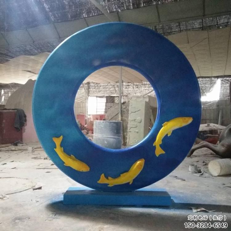 圓環(huán)雕塑精品，標(biāo)識雕塑，小區(qū)烤漆圓環(huán)雕塑供給