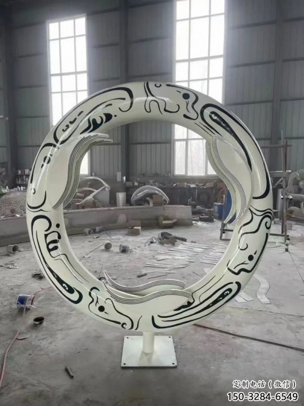 圓環雕塑選定，園林裝飾，大型烤漆圓環雕塑公司提供