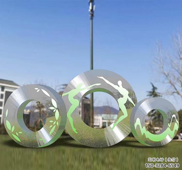 圓環(huán)雕塑預(yù)定，小區(qū)擺件，烤漆圓環(huán)雕塑廠家精品