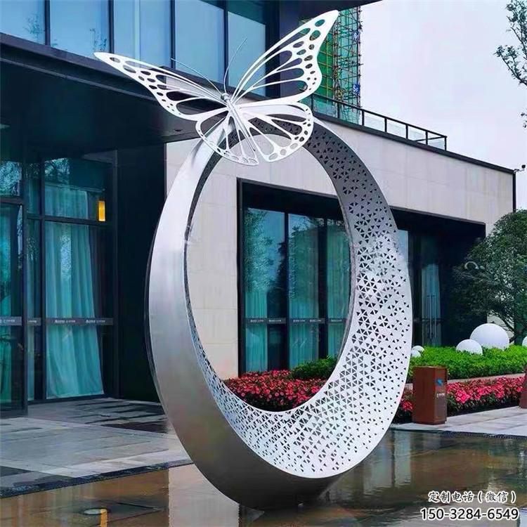 圓圈雕塑定制，市標雕塑，不銹鋼圓圈雕塑廠家
