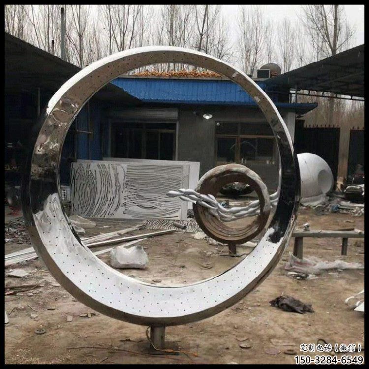 大型月亮雕塑，鍛造景觀(guān)雕塑，鏡面工藝