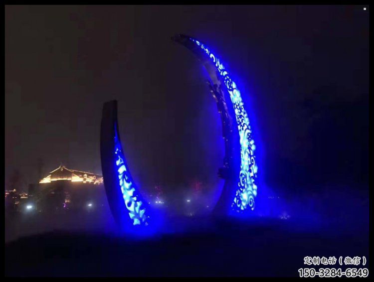 房地產月牙雕塑，仿古景觀雕塑，噴砂制造