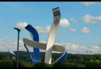 現代絲帶雕塑承接，歐式風格，不銹鋼絲帶雕塑精選