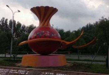 廣場花瓶雕塑訂做，城市雕塑，玻璃鋼花瓶雕塑工程