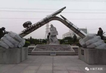 手握鋼筆雕塑，標(biāo)識雕塑，不銹鋼手握鋼筆雕塑廠家