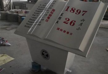 現代書籍雕塑承接，歐式風格，校園玻璃鋼書籍雕塑制作