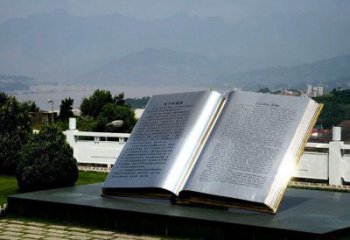 書本雕塑通用，花園小品，廣場不銹鋼書本雕塑制作