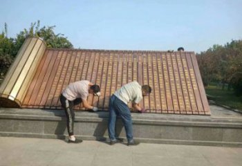 書(shū)卷雕塑，仿古景觀雕塑，仿古擺件