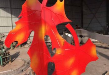 景觀楓葉雕塑供需，廣場雕塑，園林烤漆楓葉雕塑定制