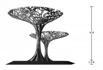 遮陽樹雕塑制造商，酒店擺件，不銹鋼遮陽樹雕塑定制