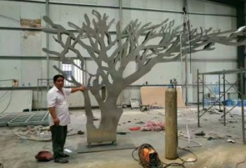 抽象鏤空樹雕塑，小區雕塑，鏤空剪紙樹雕塑廠家