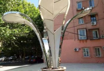 鏡面樹葉雕塑，園林裝飾，不銹鋼鏡面樹葉雕塑承接