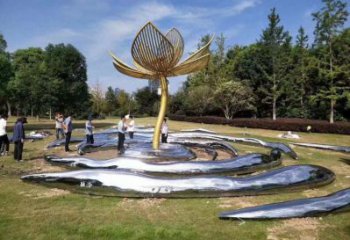 花樹雕塑制造商，街景小品，不銹鋼花樹雕塑定制