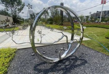 圓環樹雕塑預定，戶外雕塑，不銹鋼圓環樹雕塑特供