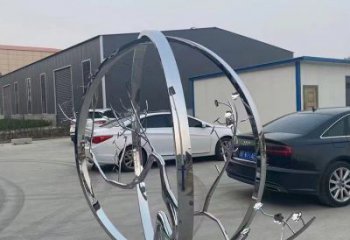 圓環樹雕塑指用，景觀雕塑，不銹鋼圓環樹雕塑點擊