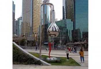 水滴雕塑通用，街景小品，鏡面水滴雕塑制造廠家