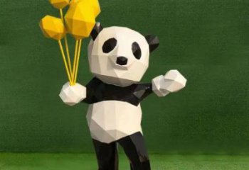 烤漆熊貓雕塑制造商，室外軟裝，卡通熊貓雕塑制作廠(chǎng)家